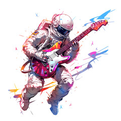 astronaut playing guitar