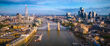 Fototapeta Nowy Jork - London Skyline and Tower Bridge Aerial Panoramic Cityscape