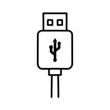 usb line icon. Vector symbol in trendy flat style on white background. easy editable design