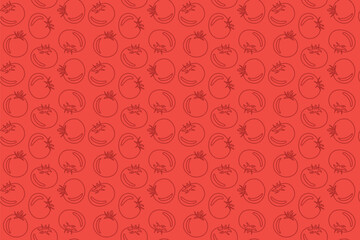 vegetable seamless pattern with tomatoes- vector illustration