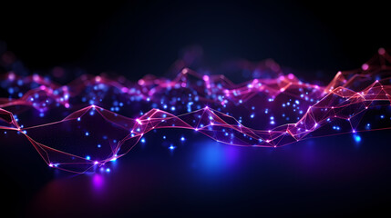 Neon Glow of Digital Communication, Ultraviolet Light Spectrum with Dynamic Data Transfer, generative ai.