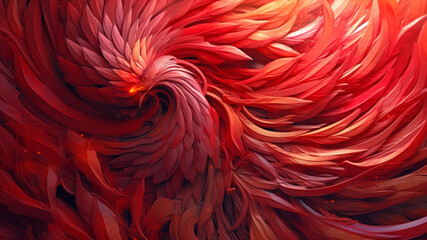 Poster - Abstract background with red flowers. 3d rendering, 3d illustration. generative ai