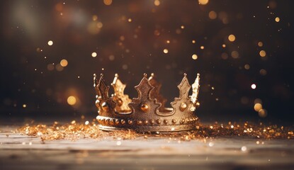 gold crowns and gold glitter Generative AI