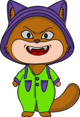 Sticker - Evil cat cartoon illustration drawing