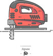 Jigsaw Power Tool - Line color icon