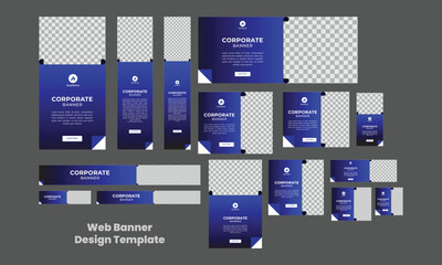 set of editable corporate & business web banner template, social media post cover ads, flyer, annual reposts, profile, poster, invitation card, vector illustrator. 