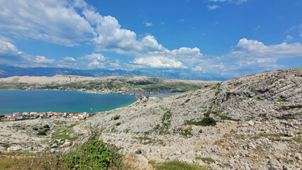 Wall Mural - panoramic view over pag city