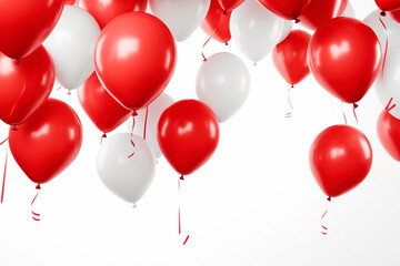 Wall Mural - birthday background bunch of party balloons red and white