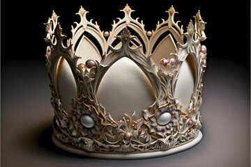 A plaster crown decorated with plaster cabochon inlays 