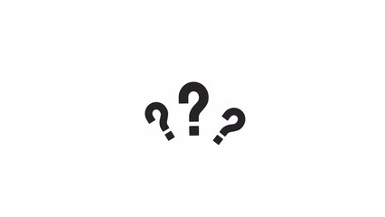 Fototapete - Animated bw question marks. Black and white thin line icon 4K video for web design. Why asking. Questioning problem isolated monochromatic flat object animation with alpha channel transparency
