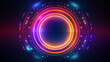 © Alexandre - Vetor abstrato brilhante de fundo circular de luzes de néon