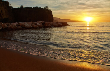 Wall Mural - The amazing sea of Italy in the Meta