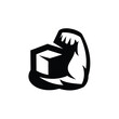 flexing a box muscular bicep logo