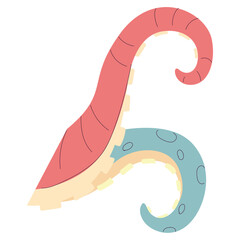 Isolated colored octopus tentacle sketch icon Vector illustration