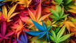 cannabis and hemp, colorful abstract background, plants, hemp plants