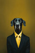 Great Dane breed dog wearing a suit breed dog wearing a suit