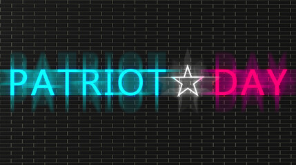 patriot day text font lettering star blue white red pink color symbol decoration us president america usa september july holiday freedom celebration united state festival national event brick wall 