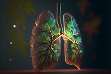 Lungs Made Of Marijuana Glow And Gloss Futuristic Ambient Light Depth Of Field Wide Angle Clear Light Hyperdetailed Unreal Engine Cinematic Dramatic Color Grading Tilt Blur White Balance 8k Daylight 