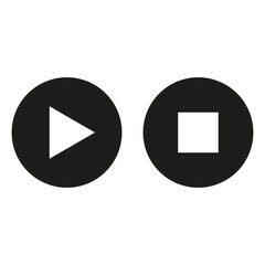 Poster - Play stop Icon. Vector illustration. stock image.