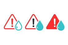 Water Warning Icon. Illustration Vector