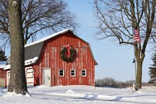 Barn With Wreath