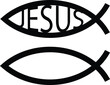 Jesus fish symbol. Icthys Jesus christ vector illustration.
