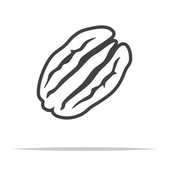 Wall Mural - Pecan nut outline icon transparent vector isolated