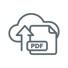 Poster - Upload PDF button concept illustration line icon design editable vector eps10