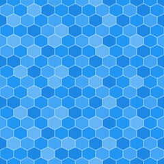 Blue honeycomb pattern. Honeycomb vector pattern. Honeycomb pattern.  Seamless geometric pattern for floor, wrapping paper, backdrop, background, gift card, decorating.