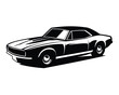 premium old camaro car vector design. simple design view from side isolated white background. Best for logo, badge, emblem, icon, sticker design, car industry. available in eps 10.