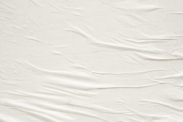 White blank crumpled and creased paper poster texture background
