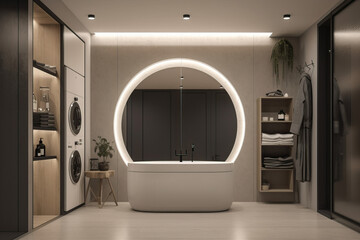 Wall Mural - Big modern luxury bathroom