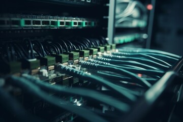 Poster - Server cables. Generate ai