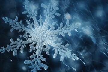 Poster - Winter snowflake ice. Generate Ai