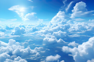 Wall Mural - Blue sky and white clouds background