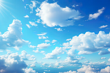 Wall Mural - Blue sky and white clouds background