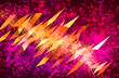 canvas print picture - Moderne Cyberspace Grafik Textur Business chart, neon, absatzmarkt, finance, aktien, audio, diagramm und Violett, Gelb, Rosa Hintergrund. 