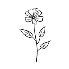 Wall Mural - Simple line drawing of a flower - created using generative AI tools