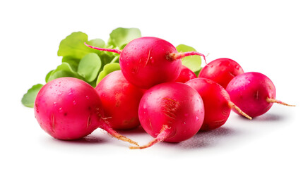 Wall Mural - red radish isolated on white background created with Generative AI 