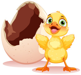 Sticker - Little Duck Hatching from Egg