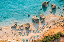 Aerial View Of Beautiful Beach In Greece