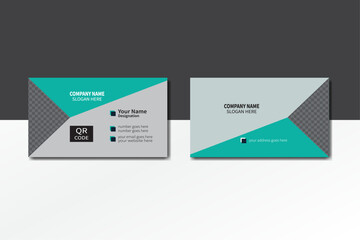 business card template, design, visiting card, professional, modern business card, ocean blue business card, ocean blue card, grey business card