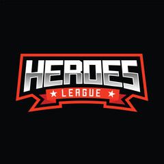 Vector Heroes league Sports club text logo design, editable template