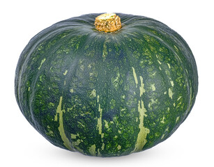 Sticker - Green pumpkin isolated on white background with clipping path