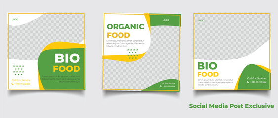 Bio food social media post template