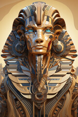 Aufkleber - In this abstract representation, the Great Sphinx is transformed into a fusion of geometric forms and organic lines. Generative AI technology.