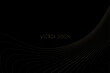 Vector abstract black premium background with golden curved deformed stripes, lines. Modern luxurious elegant backdrop in dark color for exclusive posters, banners, invitations, business cards.