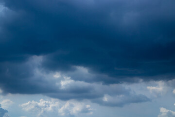 Wall Mural - Dark sky with clouds before rain a thunderstorm.