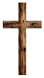 A wooden cross isolated on transparent background, Generative AI