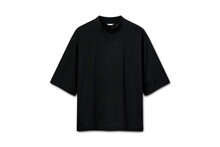 Black Oversize T-shirt Mockup Isolated On White Background. Unisex Modern Casual T-shirt.3d Rendering.	